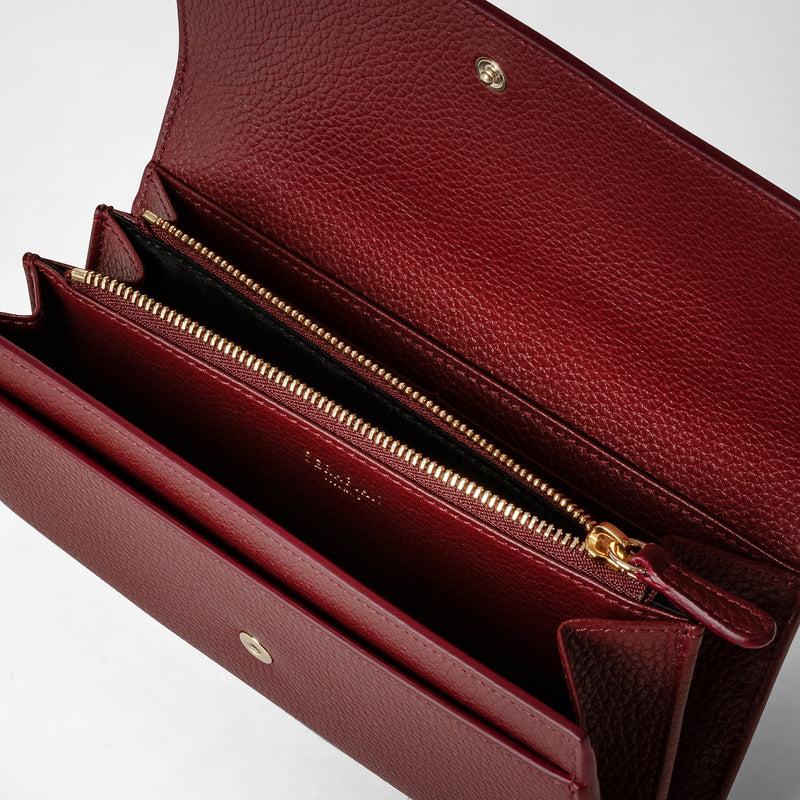 Serapian Portafoglio continental in pelle rugiada burgundy Hotsell