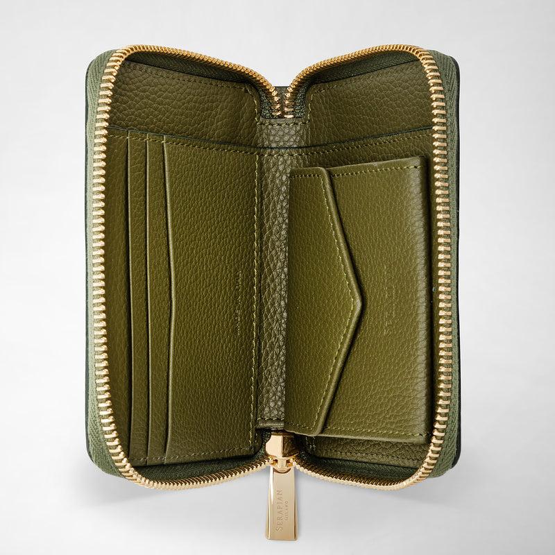 Serapian PORTAFOGLIO MINI CON ZIP IN PELLE RUGIADA Vendita Economica