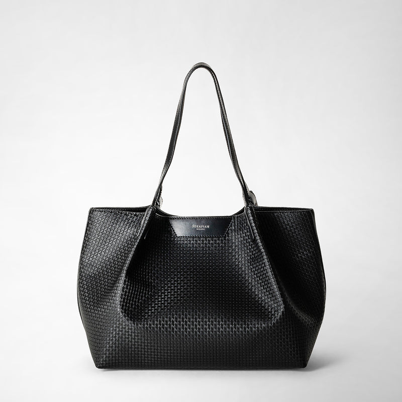Serapian Tote bag secret piccola stepan nero-nero eclissi Moda