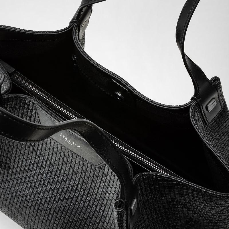Serapian Tote bag secret piccola stepan nero-nero eclissi Moda