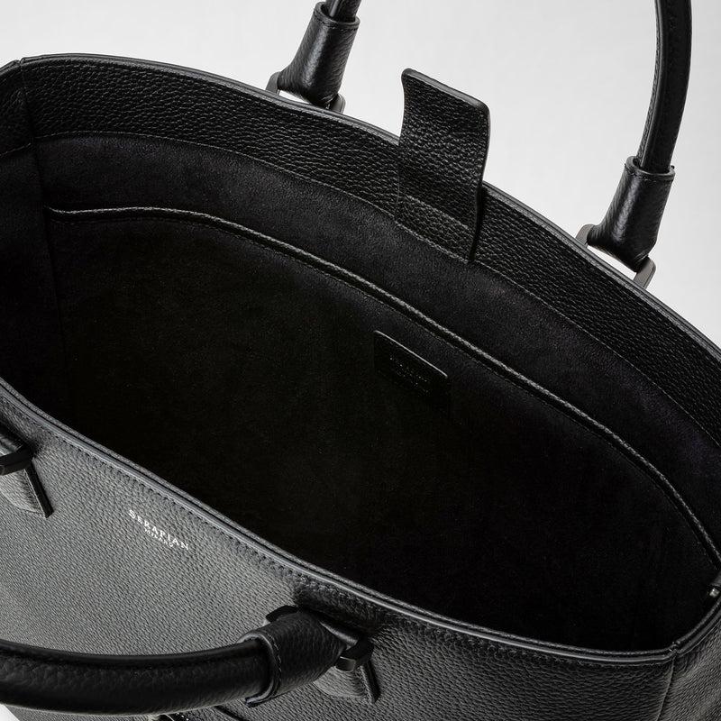 Serapian Quattordici tote bag in cachemire leather eclipse black Nuovo