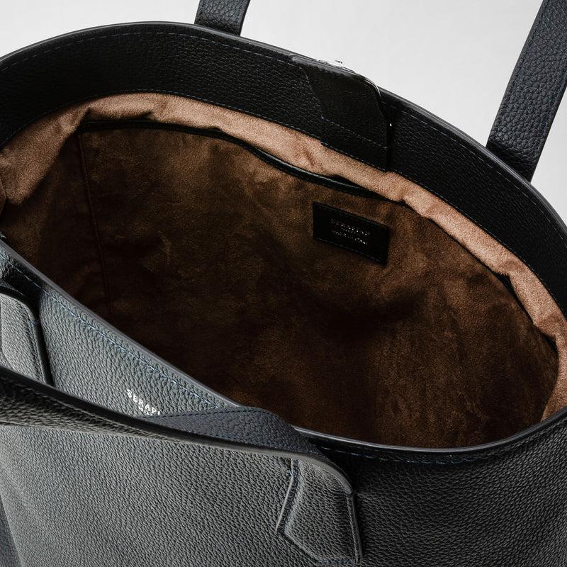 Serapian Day tote bag in cachemire leather navy blue Qualità
