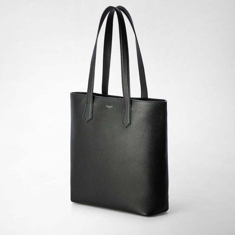 Serapian Day tote bag in cachemire leather black Vendita