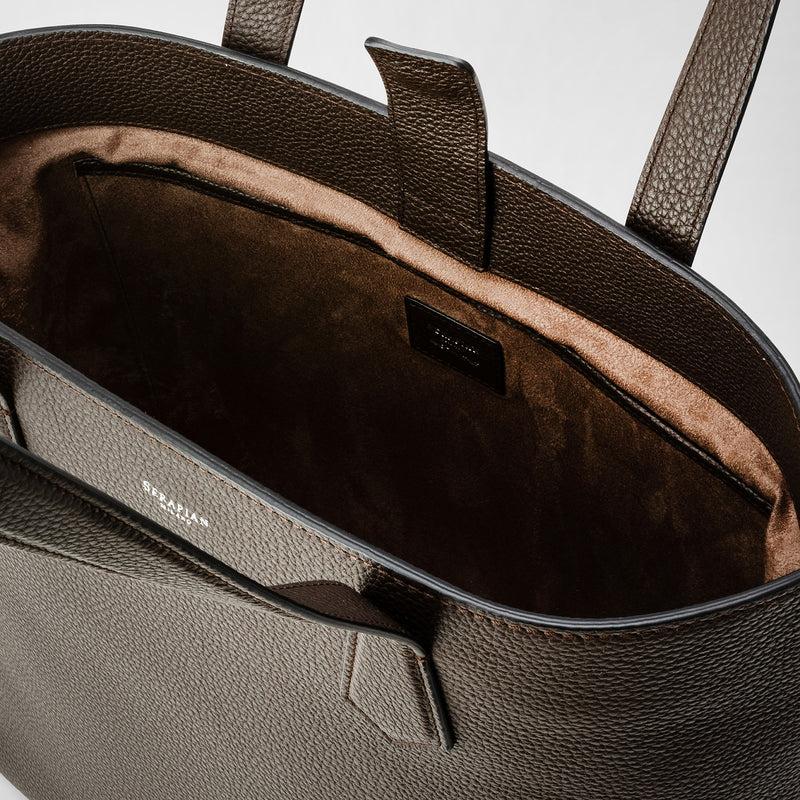 Serapian Day tote bag in cachemire leather espresso Promozione