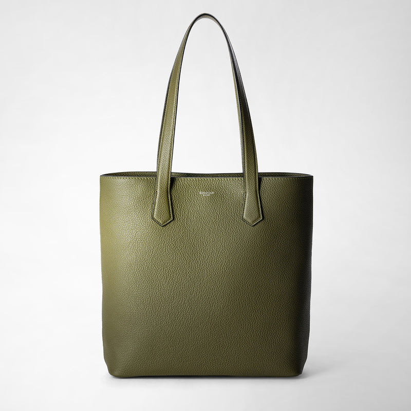 Serapian Day tote bag in cachemire leather olive green Spedizione Gratuita
