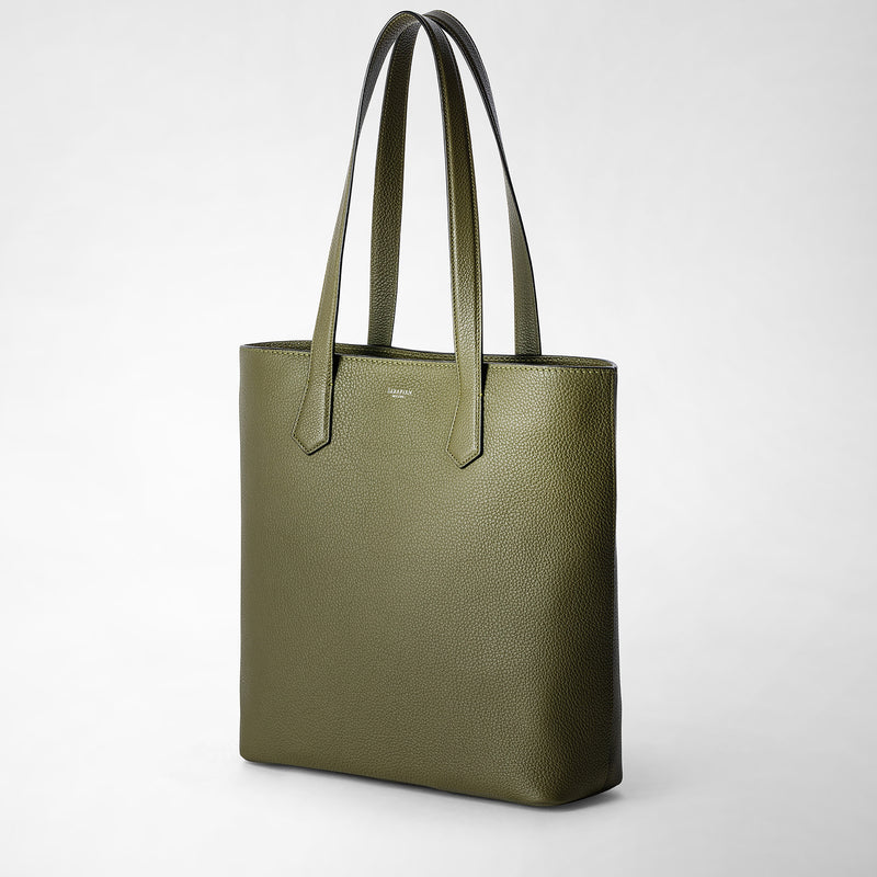 Serapian Day tote bag in cachemire leather olive green Spedizione Gratuita