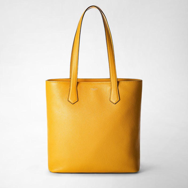 Serapian Day tote bag in cachemire leather ochre Pezzi Unici