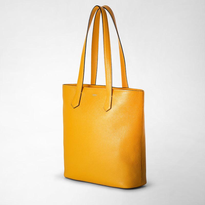 Serapian Day tote bag in cachemire leather ochre Pezzi Unici