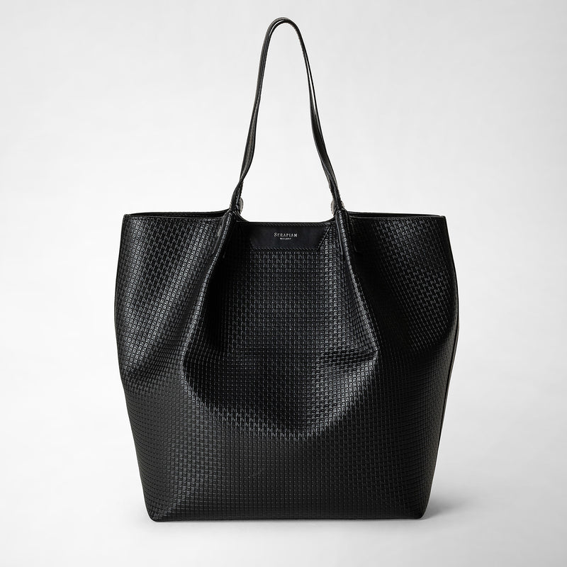 Serapian Vertical secret tote bag stepan nero-nero eclissi Soddisfazione Garantita
