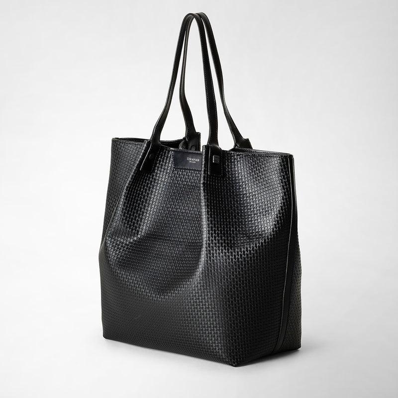 Serapian Vertical secret tote bag stepan nero-nero eclissi Soddisfazione Garantita