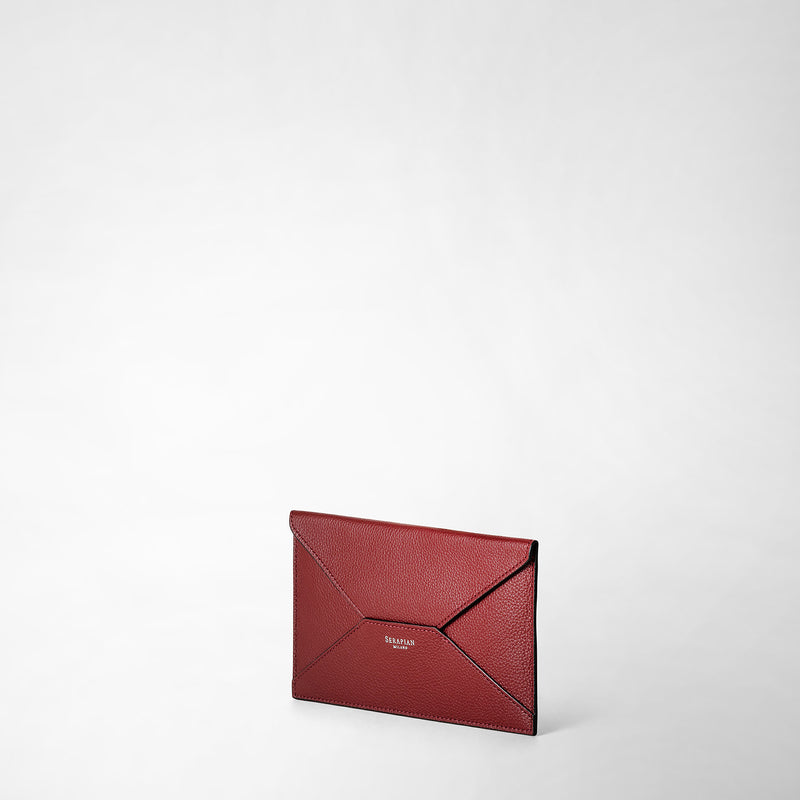 Serapian Pouch in pelle rugiada burgundy Consegna Veloce