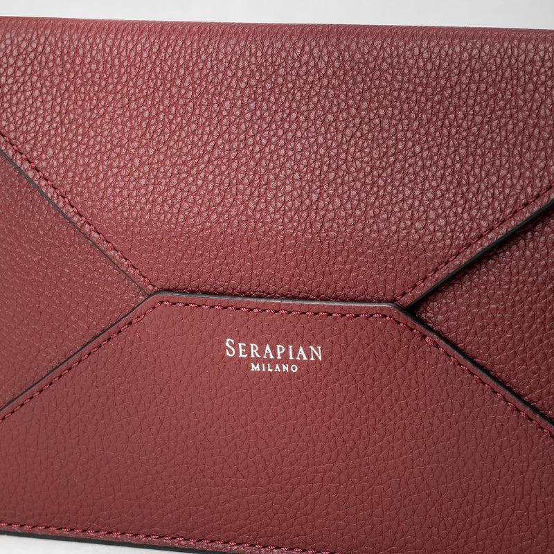 Serapian Pouch in pelle rugiada burgundy Consegna Veloce