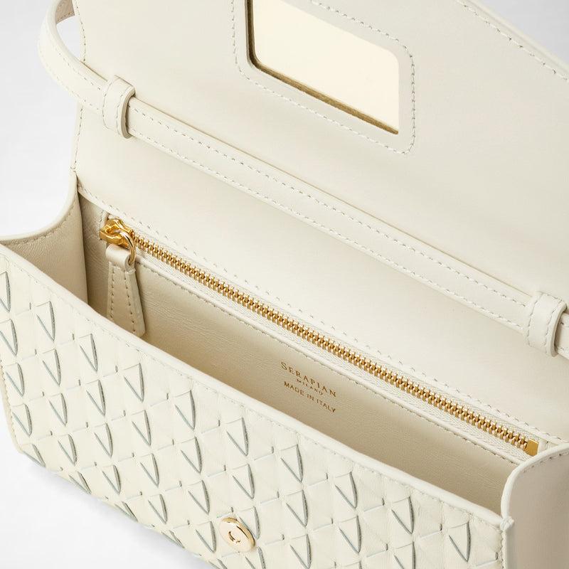 Serapian Clutch con tracolla in mosaico panna Prezzo Ridotto
