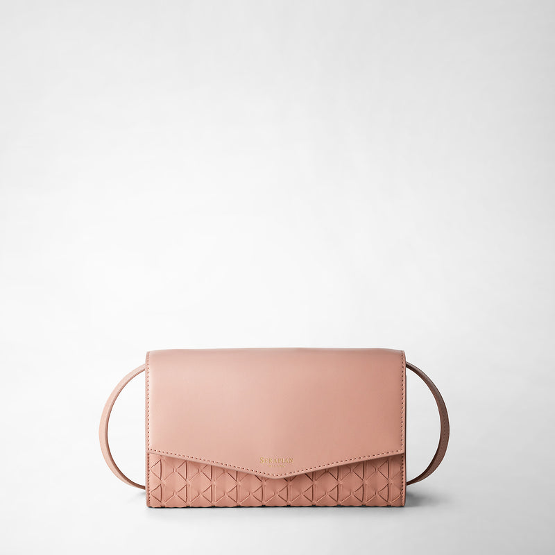 Serapian Clutch con tracolla in mosaico blush Sottocosto