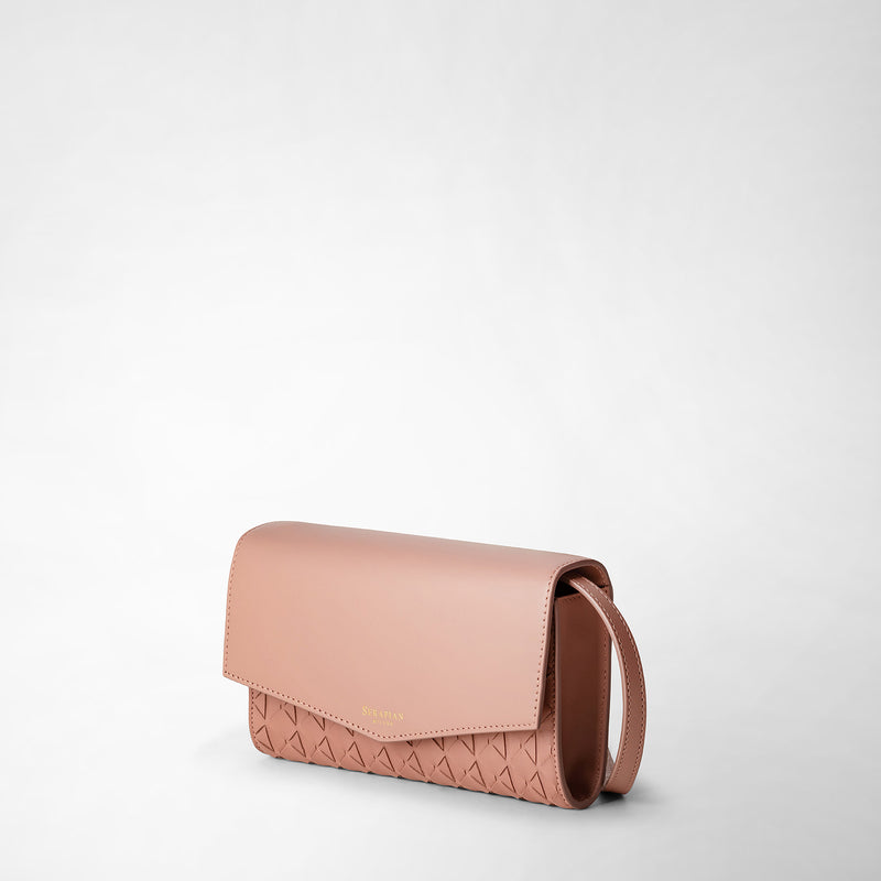 Serapian Clutch con tracolla in mosaico blush Sottocosto