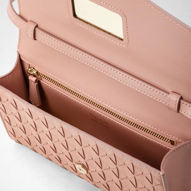 Serapian Clutch con tracolla in mosaico blush Sottocosto