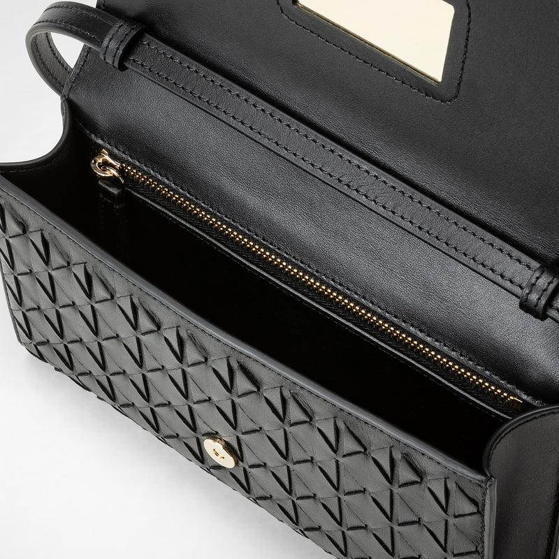 Serapian Clutch con tracolla in mosaico nero Novità