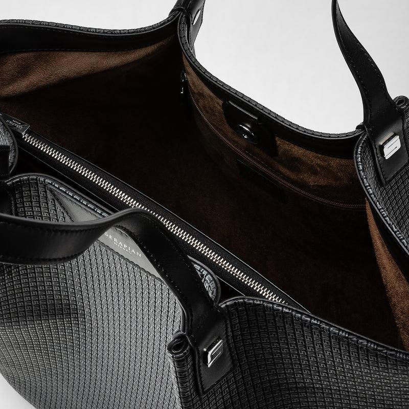 Serapian Vertical secret tote bag in stepan asfalto-nero Outlet