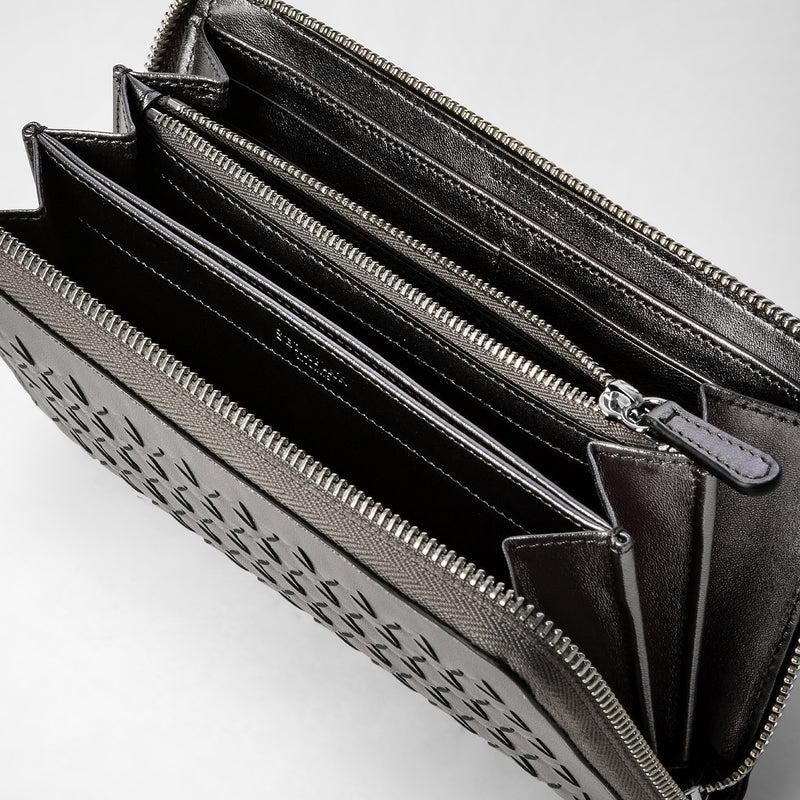 Serapian Zip-around wallet in mosaico ruthenium Nuovo