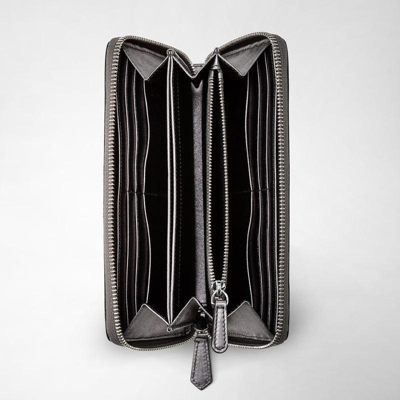 Serapian Zip-around wallet in mosaico ruthenium Nuovo