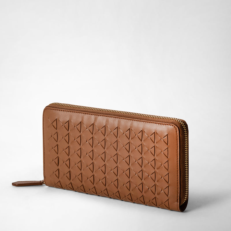 Serapian Zip-around wallet in mosaico tan Vendita