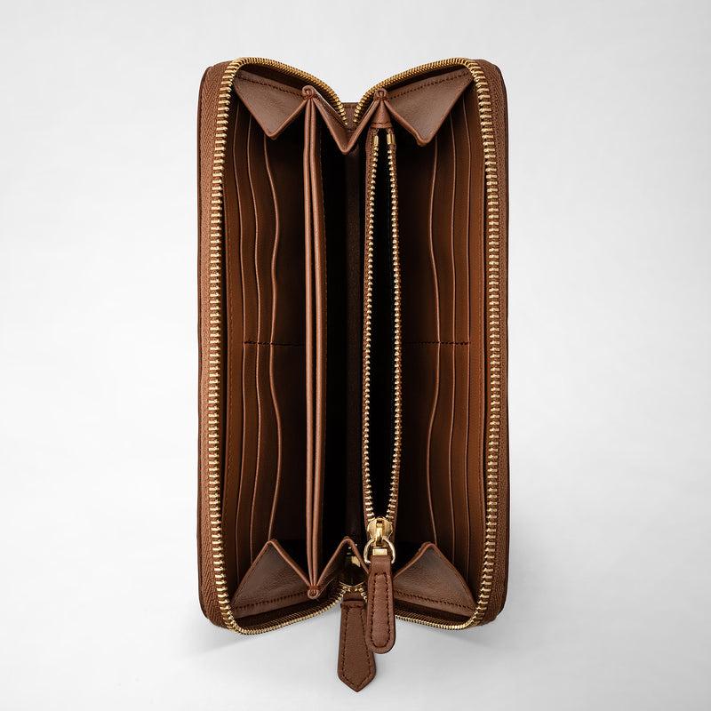 Serapian Zip-around wallet in mosaico tan Vendita
