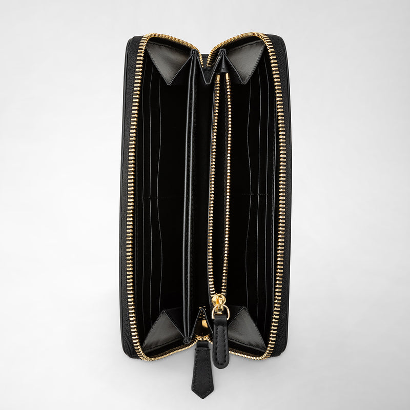 Serapian Portafoglio con zip in mosaico nero Pezzi Unici