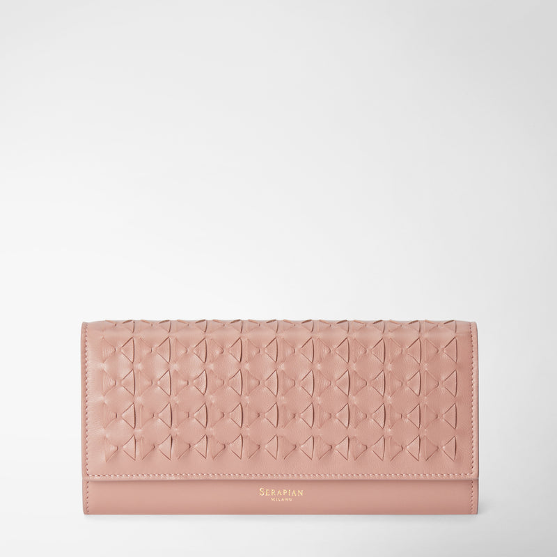 Serapian Portafoglio continental in mosaico blush