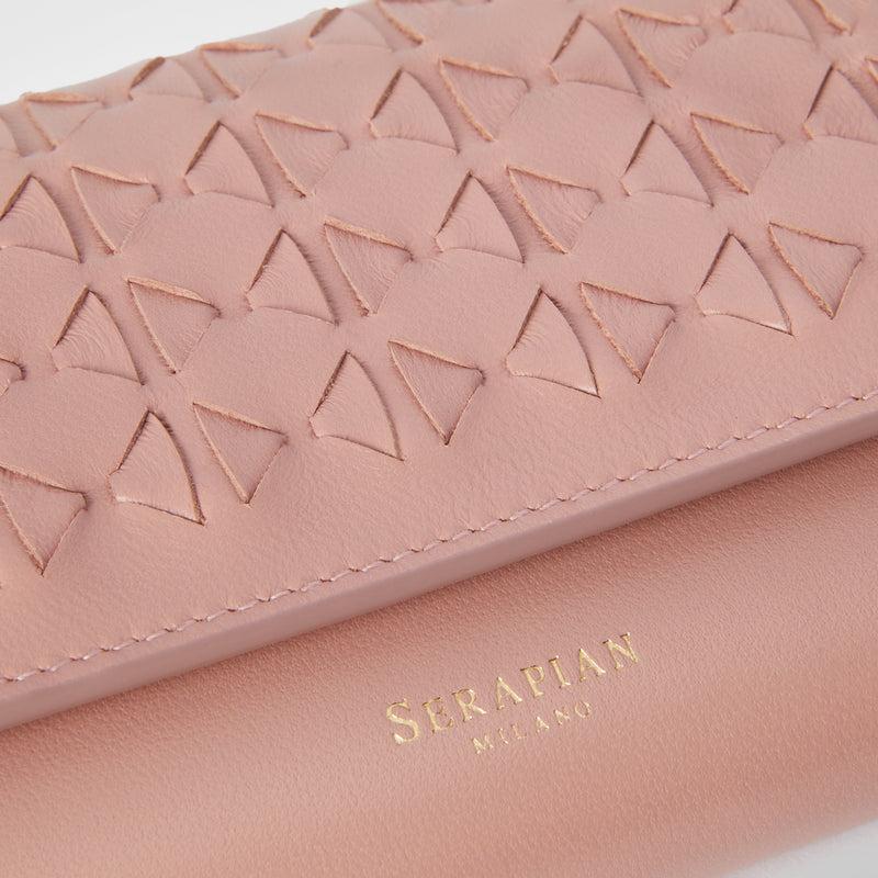 Serapian Portafoglio continental in mosaico blush Negozi Online