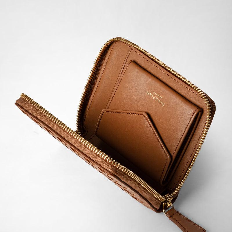 Serapian Mini zip wallet in mosaico tan Convenienza