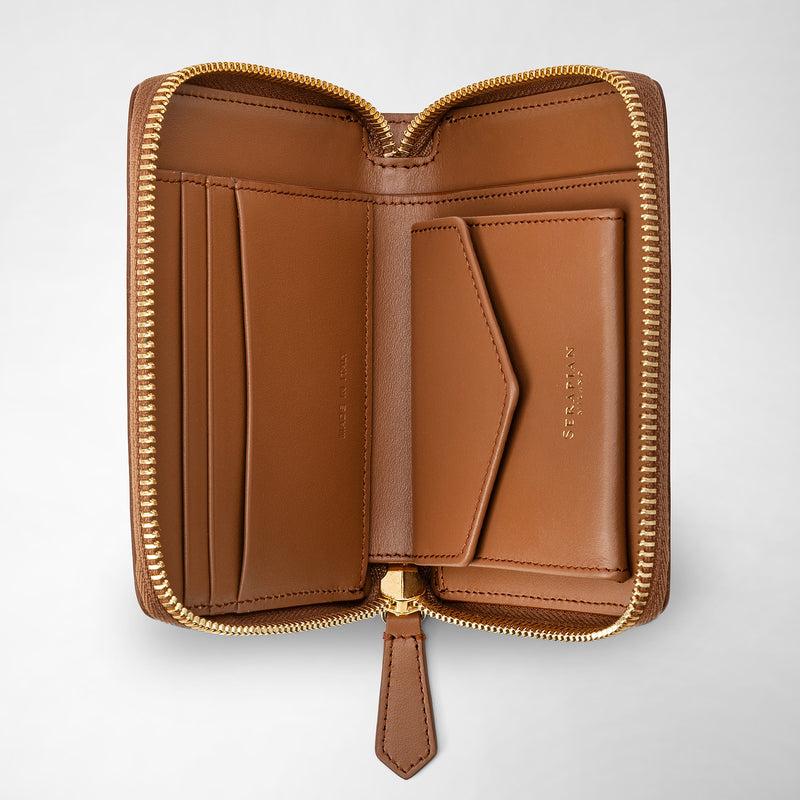 Serapian Mini zip wallet in mosaico tan Convenienza