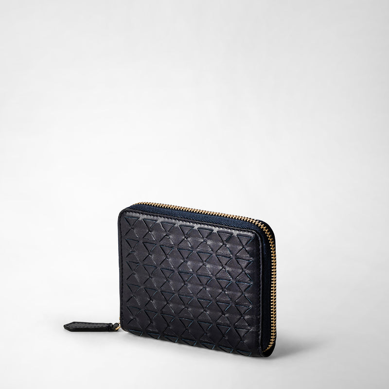 Serapian Mini zip wallet in mosaico midnight blue Sconto