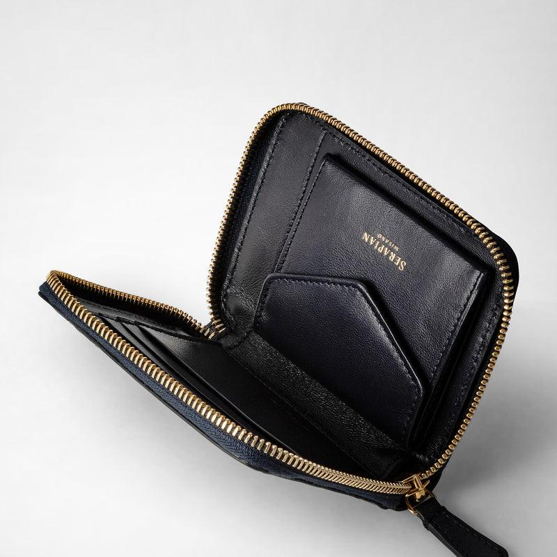 Serapian Mini zip wallet in mosaico midnight blue Sconto