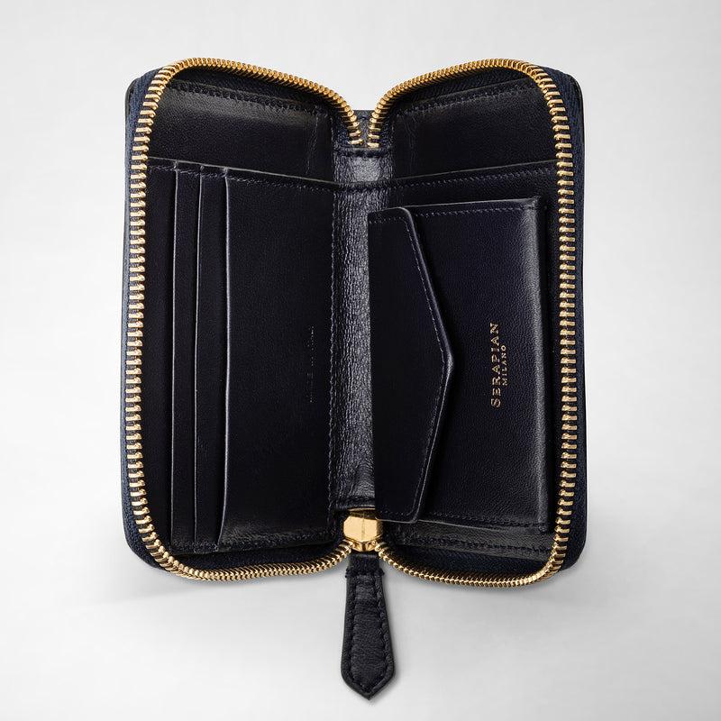 Serapian Mini zip wallet in mosaico midnight blue Sconto