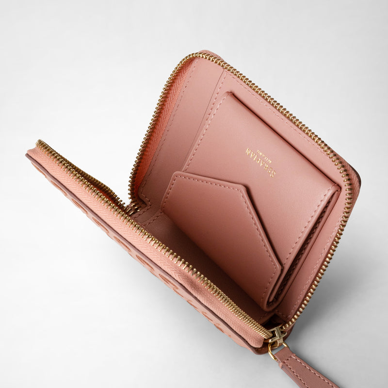 Serapian Portafoglio mini con zip in mosaico blush Online