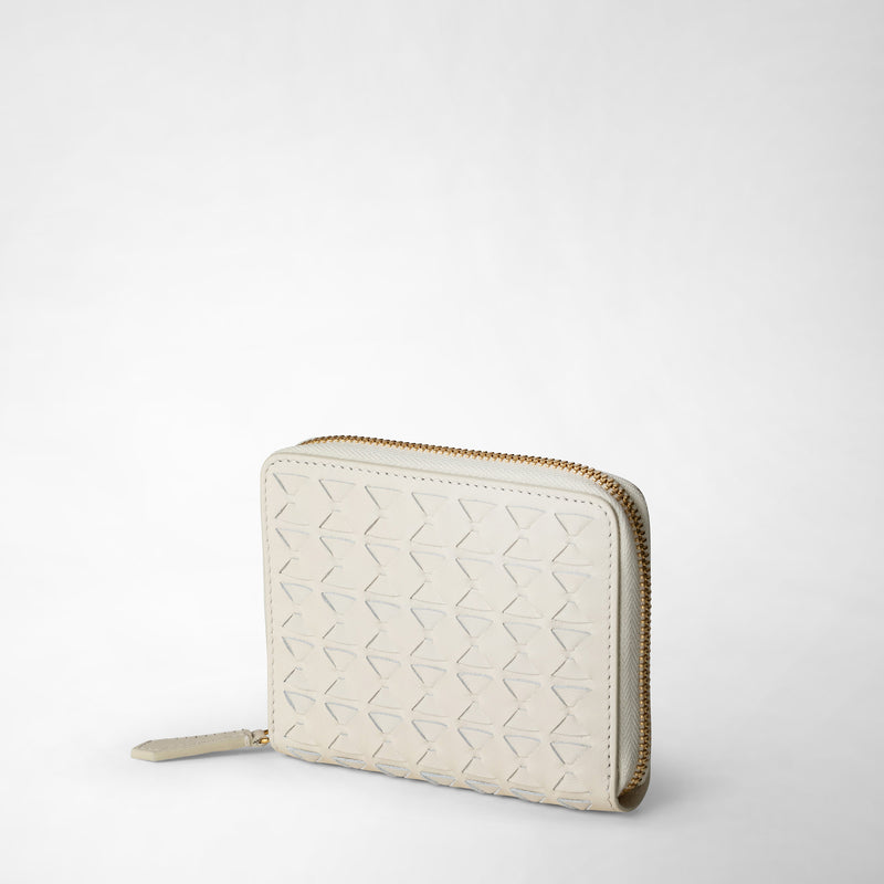 Serapian Portafoglio mini con zip in mosaico panna Outlet
