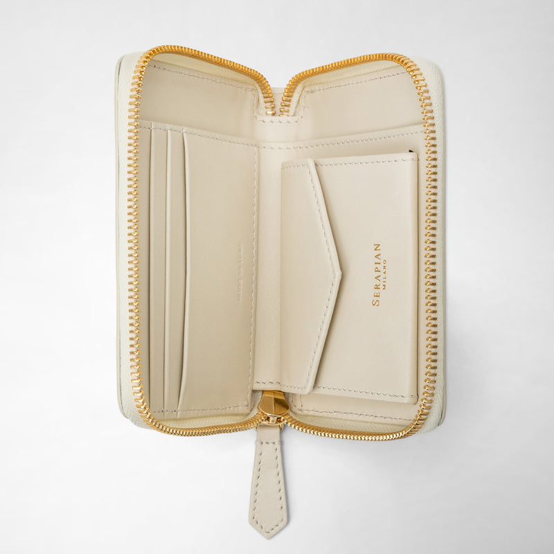 Serapian Portafoglio mini con zip in mosaico panna Outlet