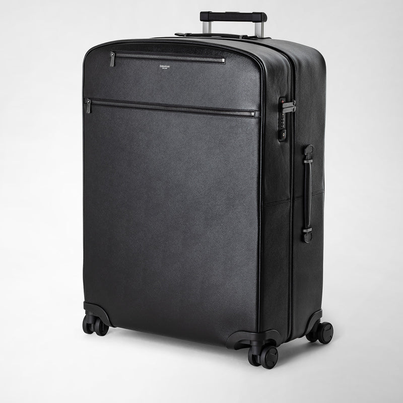 Serapian Trolley grande in pelle evoluzione nero eclissi Vendita Calda