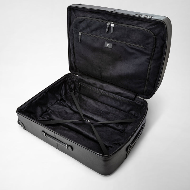 Serapian Trolley grande in pelle evoluzione nero eclissi Vendita Calda