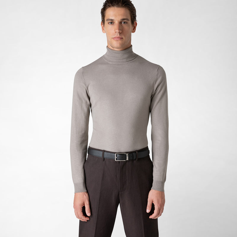 Serapian Reversible belt in evoluzione leather black navy blue Nuova