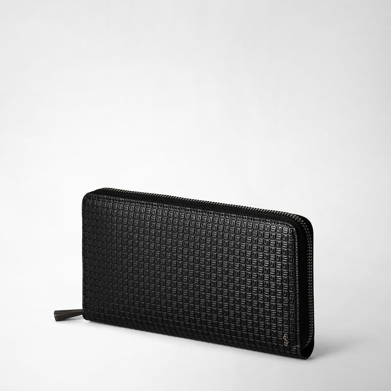 Serapian Portafoglio con zip in stepan nero-nero eclissi Moda