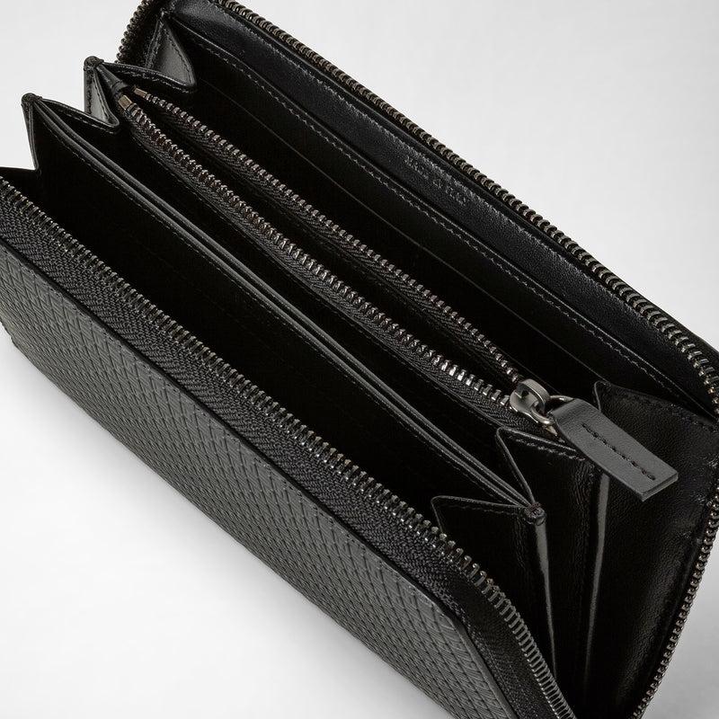 Serapian Portafoglio con zip in stepan nero-nero eclissi Moda