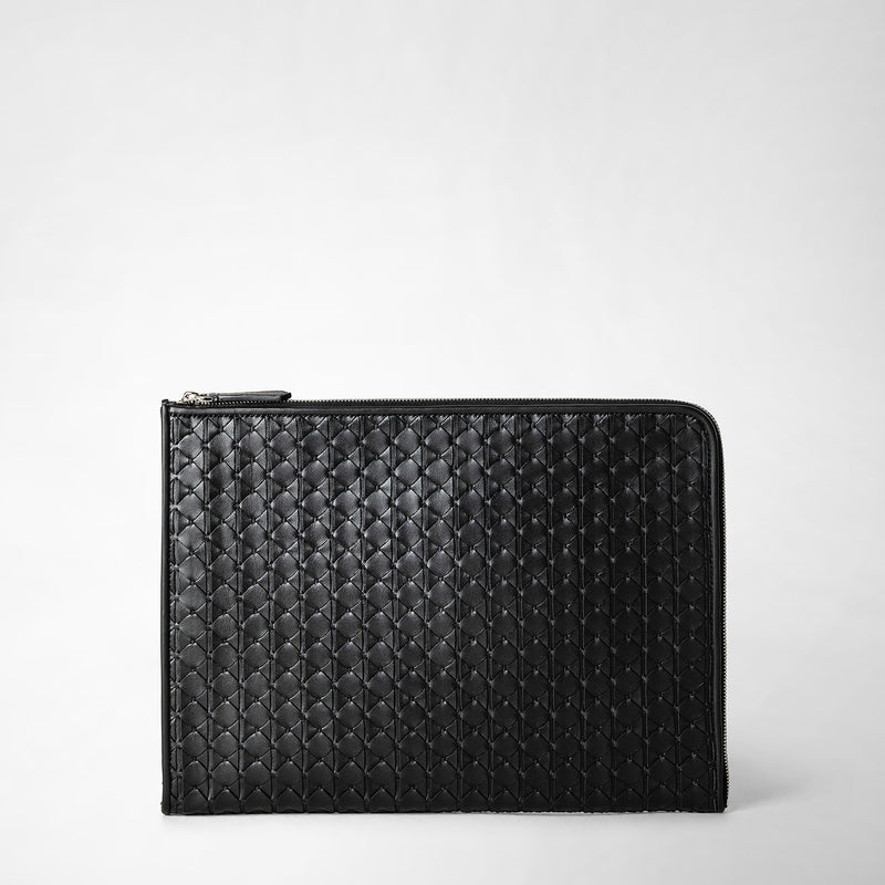 Serapian Compact document folio in mosaico black 2025