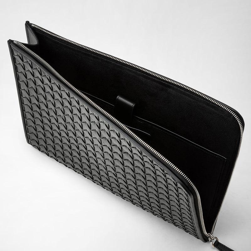 Serapian Compact document folio in mosaico black 2025