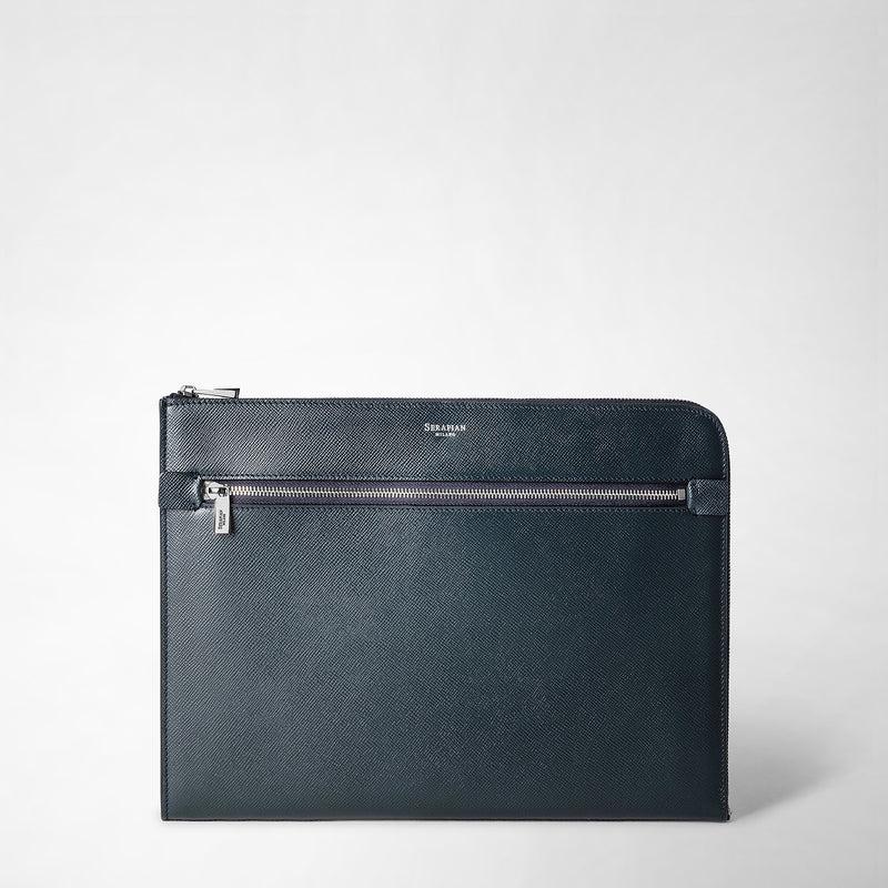 Serapian Portadocumenti in pelle evoluzione blu navy Nuovo