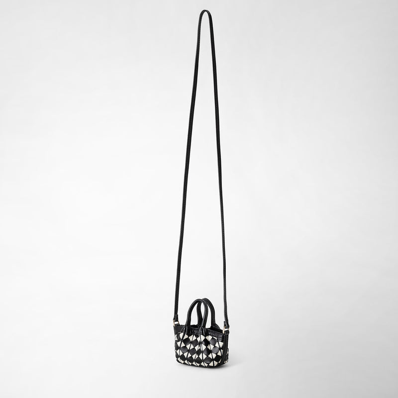 Serapian Borsa secret nano in mosaico nero-panna Fino Al -60%