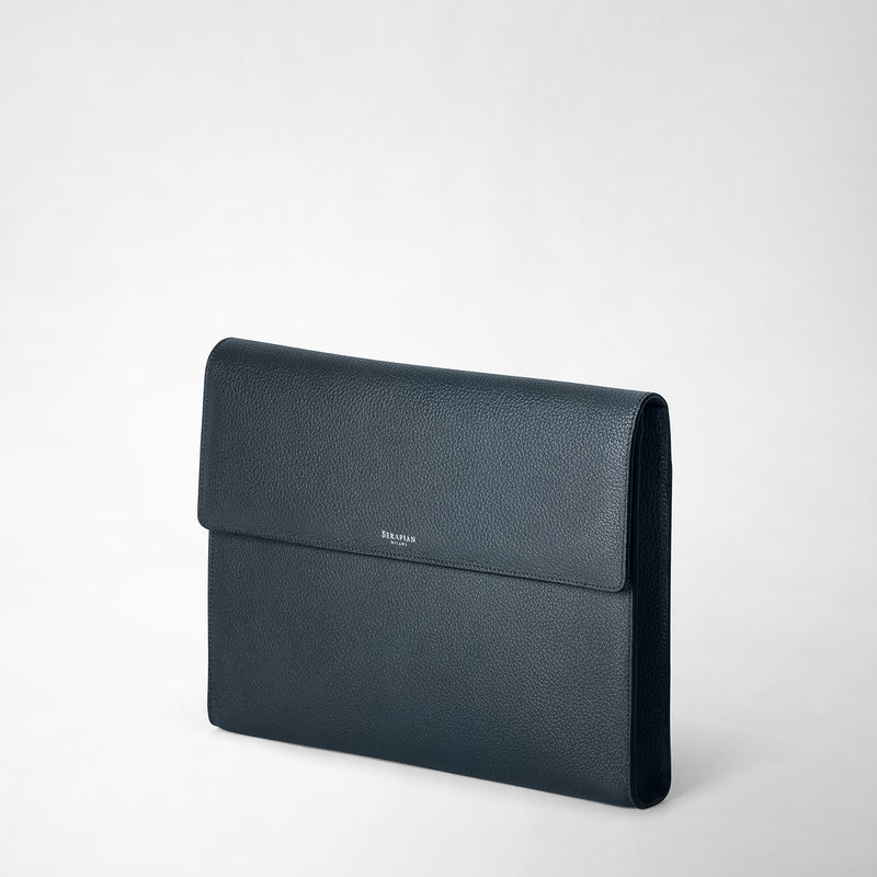Serapian Portadocumenti con patta in pelle cachemire blu navy Offerta