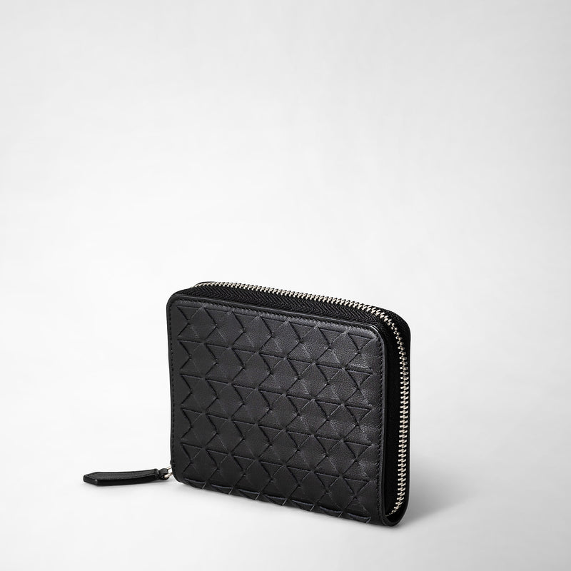 Serapian Mini zip wallet in mosaico black Outlet