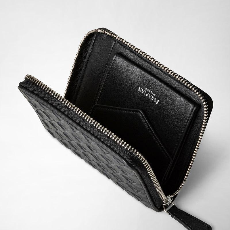 Serapian Mini zip wallet in mosaico black Outlet