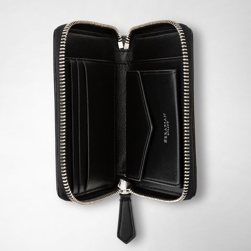 Serapian Mini zip wallet in mosaico black Outlet